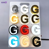 Enseigne 3D personnalisée en lettres encastrées en acier inoxydable épais avec halo en acrylique rétroéclairé par LED et transformateur, pour centres commerciaux, magasins, bureaux, immeubles et commerces