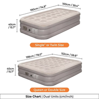 Matelas pneumatique automatique d'extérieur avec couverture double floquée épaissie, alimentation USB, design moderne, portable pour le camping et la maison