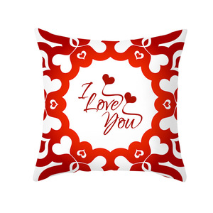 Home Decoration Bedroom Sofa Valentine's Day <strong>Red</strong> Polyester Material <strong>Cushion</strong> <strong>Cover</strong> - Product Image 6