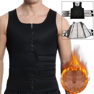 Sauna Suit Waist Trainer pour Hommes Sweat Workout Vest Avec Double <span class=keywords><strong>Ceinture</strong></span> Tondeuse Réglable - Product Image 3