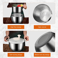 Stainless Steel Salad Spinner Fruit Washer Quick Spinner for Householder Vegetables and Pasta Fries Small Salad Spinner