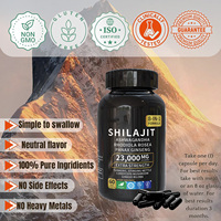 Capsules de Shilajit 100% Pur de l'Himalaya, Mélange Ayurvédique Végétalien Haute Puissance avec Ashwagandha, Rhodiola Rosea et Panax Ginseng