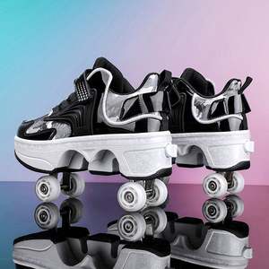 Patins a Roulettes Rollschuhe Rétractable Kick Roller Skates Chaussures pour Enfants Réglable 4 Roller Skate Patines De 4 Ruedas Con Lu - Product Image 5