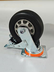 Rueda Giratoria de Goma de Alta Resistencia de 4, 5, 6 y 8 Pulgadas con Soporte y Placa de Acero para Carrito, Precio de Fábrica - Product Image 2