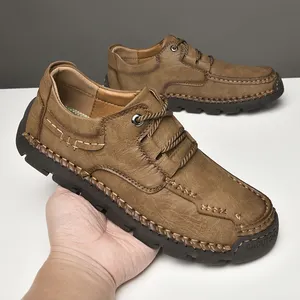 Zapatos informales de piel auténtica para hombre, Calzado cómodo de diseño ashion