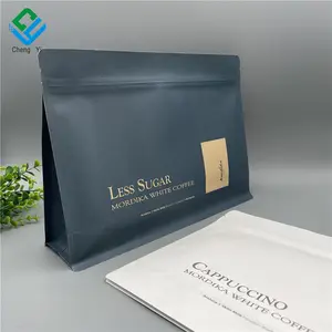 Packaging For Coffee Flat Bottom Kraft Paper Compostable Coffee Bags With Valve And Zipper Bolsas Para Cafe Coffee Packaging