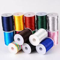 Cordon en satin tressé 100 % polyester 1,5 mm/2 mm/2,5 mm avec bordure en satin, rouleau de ficelle perlée unie pour cadeaux, cordon tressé chinois