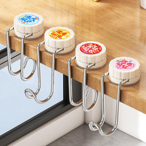 Crochet à ventouse en acier inoxydable, crochet simple, capacité de charge de 1 à 3 kg, design moderne et durable pour les bureaux scolaires - Product Image 2