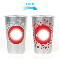 Promotion de logo personnalisé Tasses magiques en aluminium Tasse à bière froide Tasse à couleur changeante