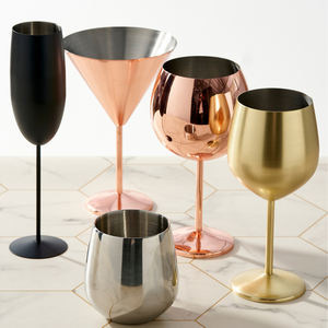 Ensemble de <span class=keywords><strong>verres</strong></span> à vin de luxe personnalisés en acier inoxydable – Gobelets uniques à tige colorée, outils de bar pour cocktails et <span class=keywords><strong>verres</strong></span> à vin rouge - Product Image 2