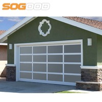 Nouvelle porte de garage sectionnelle en verre commercial 16x7, porte de garage en verre isolé avec fenêtres
