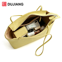 Tas Selempang Kulit Asli DUJIANG Warna Solid, Tas Tangan Santai Modis, Kapasitas Besar Model 8956