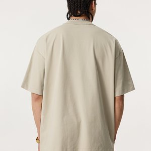 Casual Men's T-shirt, Oversized Round Neck, Short Sleeve, Loose <strong>Fit</strong>, Street Style, <strong>Basic</strong> T-shirt. - Product Image 5