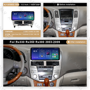 Cadre d'intégration pour autoradio 12,3 pouces pour LEXUS RX330 RX300 RX350 2003-2009 LHD RHD, Kit d'<span class=keywords><strong>installation</strong></span> stéréo auto argenté - Product Image 4