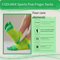 Chaussettes de sport Coolmax 200N pour hommes, chaussettes à 5 doigts, invisibles, athlétiques, en coton, respirantes