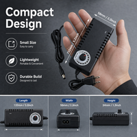 Adaptateur d'alimentation CC réglable 3-12V 5A avec prise US et bouton de contrôle de tension