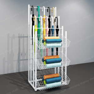 Griglia di metallo scaffali per articoli per la casa al dettaglio espositore per il <span class=keywords><strong>negozio</strong></span> di alimentari al dettaglio ombrelli scaffali - Product Image 3