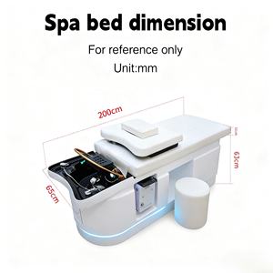 เตียงสระผมไฟฟ้าสไตล์ไทยระดับไฮเอนด์ พร้อมไฟ LED ระบบหมุนเวียนน้ำ พร้อมที่เก็บของ และระบบนวดศีรษะแบบสปา - Product Image 5