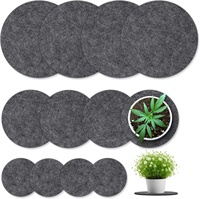 12 sous-verres absorbants pour plantes, 3 tailles (4/6/8 pouces), réversibles, en feutre rond, pour plantes d'intérieur