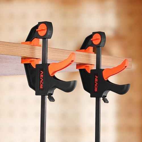 W2B Woodworking Heavy-Duty Bar Clamps 12-Inch and 6-Inch 2-Pack Spring and F Clamp Structure Steel Material