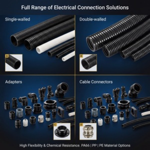 <span class=keywords><strong>Tubo</strong></span> <span class=keywords><strong>Corrugado</strong></span> de Plástico PA66 Negro con Conexión Roscada, Funda Flexible Reforzada para Cables y <span class=keywords><strong>Tubo</strong></span> de Plástico Negro <span class=keywords><strong>Abierto</strong></span> para Cables - Product Image 5