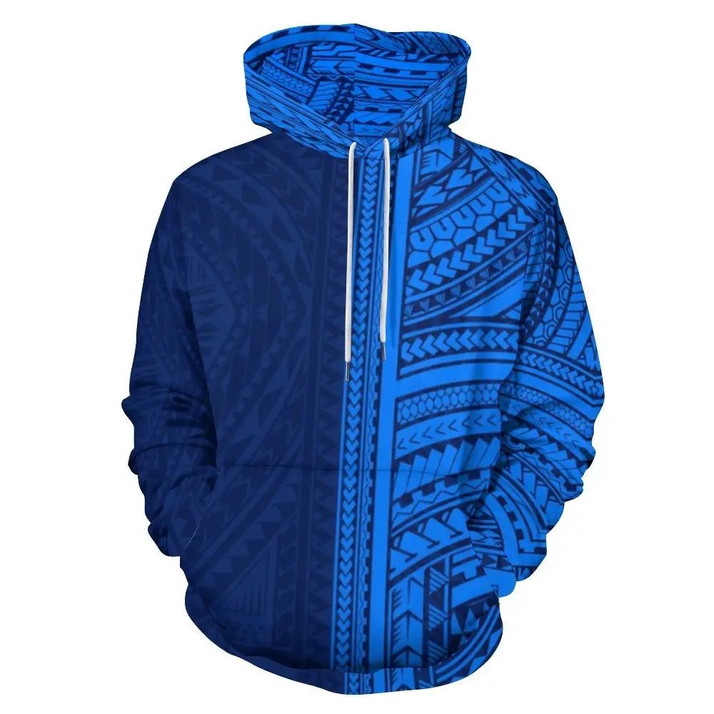 1MOQ Drop Shipping Polynesian Elei Tribal Design Custom Big Size 6XL Fashion Trendy Casual Men's Hoodies Sweatshirts