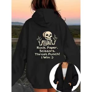 Sudadera con Capucha de Felpa de Algodón Extra Grande, sin Cordones, con Hombros Caídos, Personalizable con Logotipo para Mujer - Product Image 5