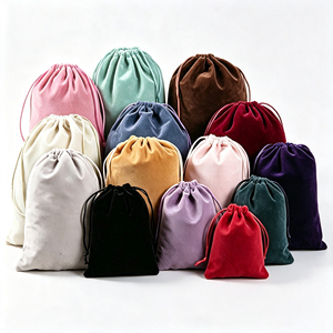 Pochette à bijoux en velours avec cordon de serrage, sac cadeau anti-rayures, taille et couleur personnalisées, logo, fournisseur en gros pour bagues, colliers, boucles d'oreilles - Product Image 4