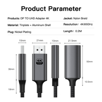 Adaptateur Femelle UNIEAN en Gros HD 18 Gbit/s DP vers UHD 4K 60Hz OTG Câble DisplayPort 8K pour Câble Vidéo vers Ordinateur Portable PC