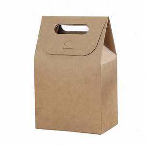 HotSale Eco-friendly Degradable Durable Sealing Party Kraft Paper <b>Cookies</b> <b>Bags</b> Biscuits Packaging with Handle Biscuit Packaging - Product Image 3