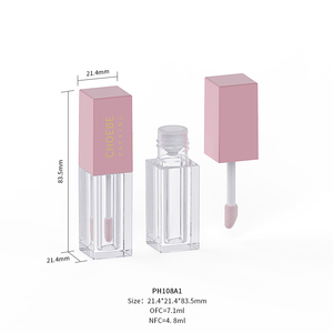Custom Logo Clear Square 4.8ml PETG Lip Gloss Packaging Container with Screw Cap Cosmetic Lipgloss <strong>Tube</strong> - Product Image 3
