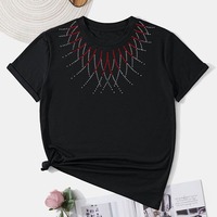 Vinil Transfer Panas Grosir Desain Rhinestone Hot Fix untuk Aksesoris Kaos