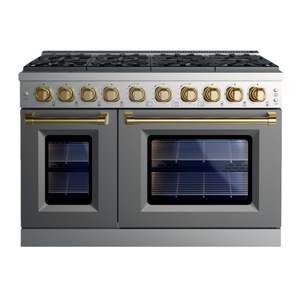 48 pouces. 7,0 Cu. Four à gaz autonome 8 brûleurs en acier inoxydable avec convection, réallumage automatique et nettoyage vapeur domestique - Product Image 1