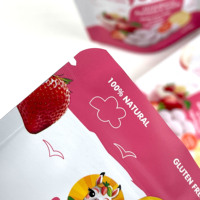 Sacs imprimés personnalisés de fraises séchées sac à fermeture éclair refermable sac d'emballage alimentaire étanche à l'humidité de fruits snack