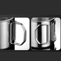 Grosir Cangkir Kopi Tumbler Vakum Isolasi Stainless Steel 304 Klasik Ramah Lingkungan dengan Pegangan Lipat untuk Hadiah Bisnis