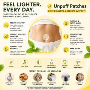 Parches Unpuff <span class=keywords><strong>de</strong></span> Marca Privada OEM para Apoyo Digestivo Diario, Ingredientes Naturales, Veganos y Sin Gluten - Product Image 3