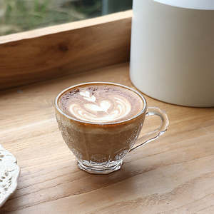 Tasse à café en verre créative de style européen avec soucoupe, ensemble de tasses à thé de style européen avec design coloré - Product Image 2