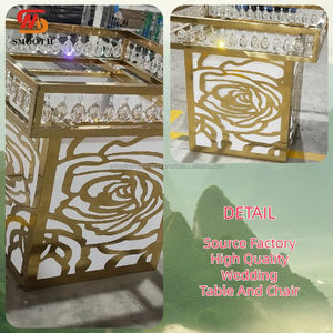 Venta caliente moderna Sweetheart espejo Mesa lujo boda Metal muebles nueva llegada fabricante directo al por mayor - Product Image 2