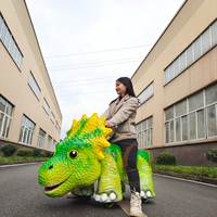 Voiture électrique mécanique en forme de dinosaure pour parc d'attractions, idéale pour centre commercial