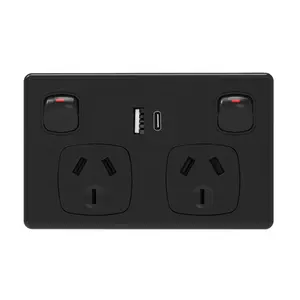 Power Supply 3.6 amp Dual USB & Type-C Double 10Amp 240V Power Point Socket SAA Approval Australian point