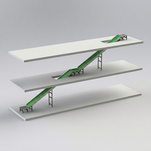 Convoyeur Incliné Interétages Personnalisé en Acier Doux avec Système de Bande Réglable – Nouveau pour Ligne de Production de Chaussures, Aliments et Cartons - Product Image 1