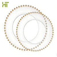 Assiettes en plastique PS jetables, colorées sur mesure, pour salades, desserts, dîners, plateaux de service transparents réutilisables pour fêtes, mariages, camping