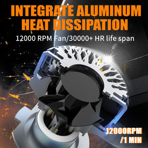 Phares LED AKE K12 9012 Hir2 de haute qualité, double tube en cuivre, 240W 24000lm, LED H1 H3 H4 H7 H11 9005 9006 - Product Image 5