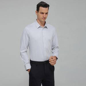 Chemises habillées en soie blanche pour hommes de luxe de haute qualité des années <span class=keywords><strong>80</strong></span> <span class=keywords><strong>Style</strong></span> décontracté d'affaires avec <span class=keywords><strong>chemise</strong></span> boutonnée de qualité - Product Image 2