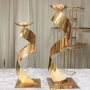 Support de fleurs artificielles en spirale LANJO, multicolores, en forme de S, pour décoration de mariage, centre de table - Product Image 6