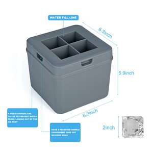 Dễ dàng phát Hành Hiện Đại Whisky thiết kế nhựa Silicone Kem vuông khối <span class=keywords><strong>container</strong></span> các nhà sản xuất Silicone rõ ràng <span class=keywords><strong>Ice</strong></span> Cube khuôn xô hộp - Product Image 3