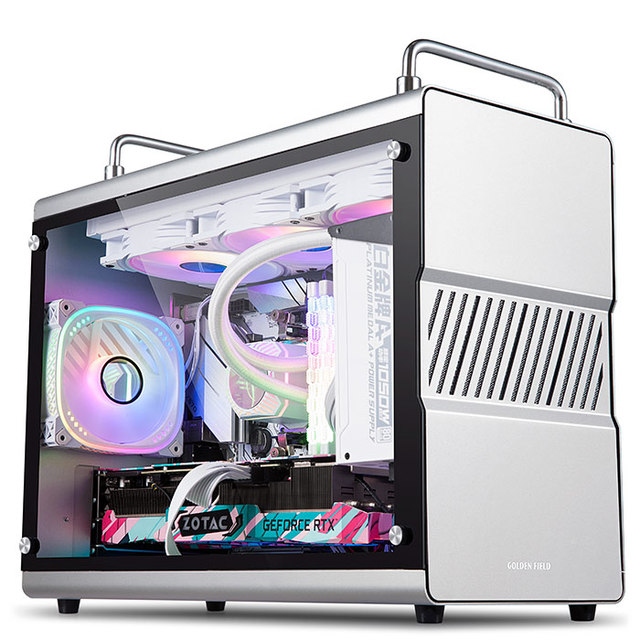Glass Side Panel  Micro ATX Mini ITX  Custom MATX  Computer Case 360 Water-cooled Radiators Heat Dissipation Aluminum Chassis