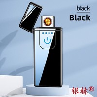 Nouveau briquet tactile rechargeable par USB, allumage double face, coupe-vent, ultra-fin, nouveau modèle de style chinois 605 créatif