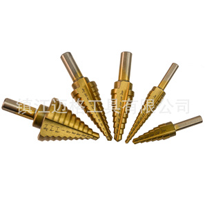 Inch Step Drill Bits 6Pc Aluminum Case Baked Yellow Straight Flute Hex Shank Nonferrous Metals - Product Image 4