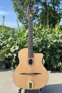 Guitare Manouche Aiersi Professionnelle Faite à la Main en Bois Massif avec Cordes en Acier, Instrument de Musique Vintage <span class=keywords><strong>Bluegrass</strong></span> (GP03T) - Product Image 2